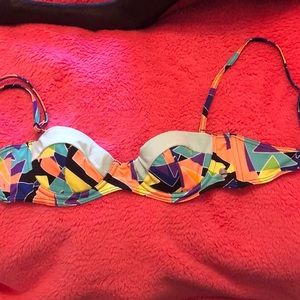 Bright print bikini top